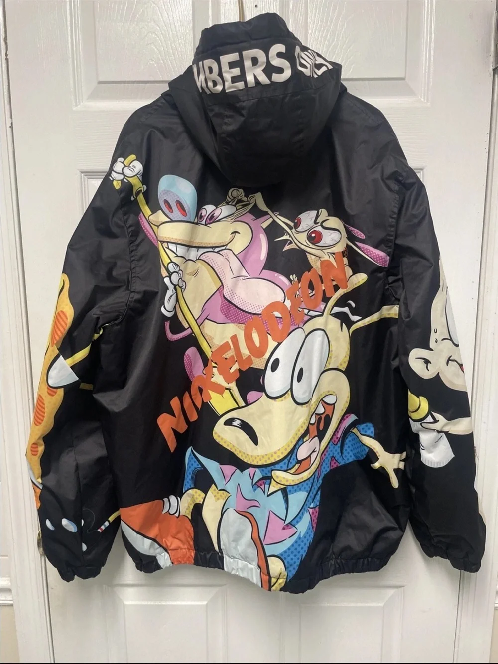 Members Only x Nickelodeon SpongeBob Rugrats Fleece Lined Jacket XXL Hooded Blac